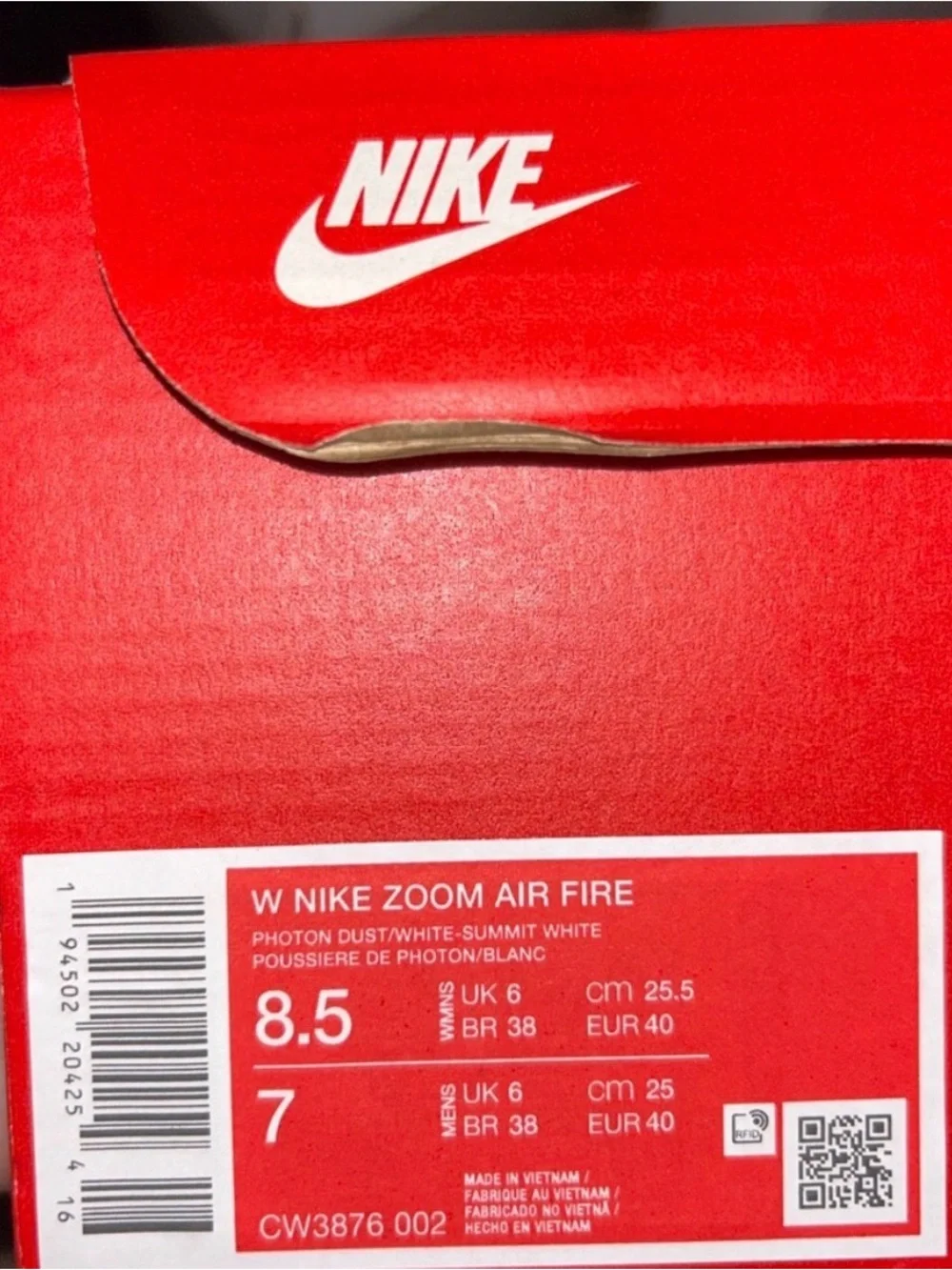 Nike Women's white Zoom air fire
